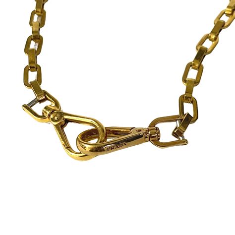 prada reworked lock necklace|Authentic Prada Clasp.